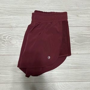 Burgundy Shorts (Lululemon Hotty Hot Dupe)